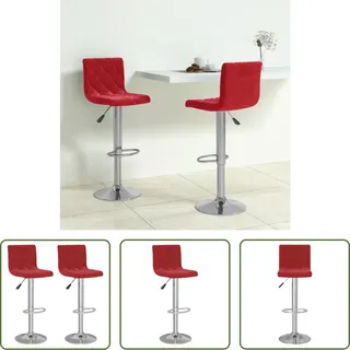 The Living Store Barhocker 2 Stk. Weinrot Samt - Rot
