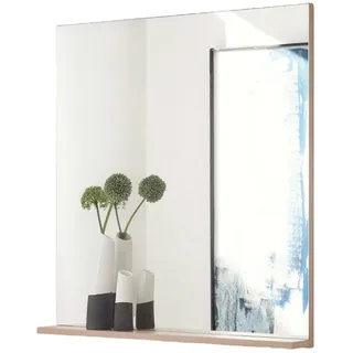 Furn.Design Garderobenspiegel in Barista Eiche Wandspiegel mit Ablage 75 x 80 cm Center , Eichefarben , Glas, Holzwerkstoff , Holz Optik , Rechteckig , 75x80x10 cm , Spiegel, Wandspiegel