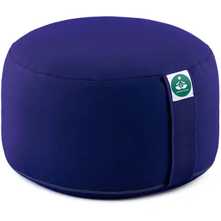 Present Mind Yogakissen Rund Extra Hoch (Sitzhöhe 20 cm) - Farbe: Komblume - Yogakissen Meditationskissen Hoch - Hergestellt in der EU - Waschbarer Bezug - 100% Natürliches Yoga Sitzkissen