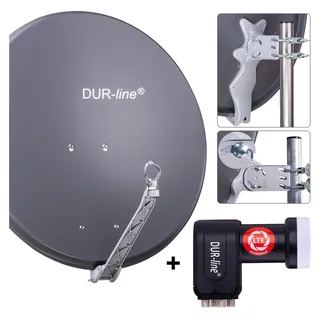 Dur-Line Digitale Sat Anlage 4 Teilnehmer | DUR-line Select 75/80cm anthrazit Quad LNB