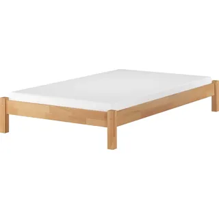 Futonbett Einzelbett natur 120x200 Bettrahmen Buche-Bettgestell massiv Zubehör wählbar V-60.84-12Federholzrahmen und Matratze inkl. - Naturbelassen