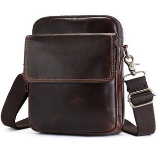 BAIGIO Umhängetasche Herren Leder Schultertasche Herren Echtes Herrentasche Vintage Schultertasche Crossbody Bag Messenger Bags für Arbeit Reise Alltagsleben