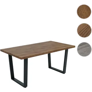 Esszimmertisch HWC-O61, Tisch Küchentisch Esstisch, Industrial MDF Metall 160x90cm ~ Walnuss-Optik