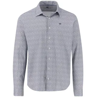 Fynch Hatton 24/7 Explorer Jersey Print Langarmhemd - White - L