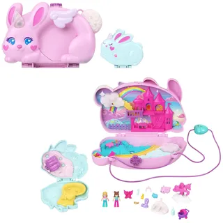 POLLY POCKET Puppenhaus Polly Pocket 2-in-1-Bunny Fun Schatulle rosa JFT88