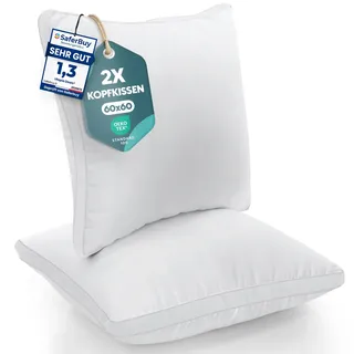 Utopia Bedding Kopfkissen 60x60 2er Set Schlafkissen Atmungsaktiv Kissen