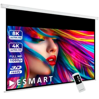 ESMART Professional MIMOTO Motor-Leinwand 303 cm Bild 266 x 149 cm (120") 16:9 | Programmierbare Fernbedienung | Heimkino elektrische Beamer Projektionsleinwand Motor Leinwand LCD LED