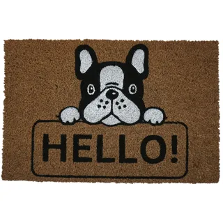 Koko Doormats Fussmatte aussen - Türmatte außen kokosmatte mit antirutsch PVC - Fußmatte lustig Hello Hund Design Design - Outdoor Doormat - Größe: 60 x 40 x 1.5 cm.