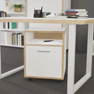 Forte Keflav Rollcontainer 49,8 x 52,2 x 64,6 cm Weiß