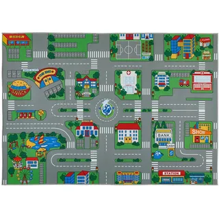 Boxxx Spielteppich , Multicolor , Textil , Fahrzeuge , rechteckig , 133x190 cm , Oeko-Tex® Standard 100 , UV-beständig, waschbar , Teppiche und Böden, Teppiche, Kinderteppiche