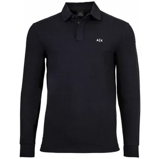 Giorgio Armani ARMANI EXCHANGE Herren Langarm-Polo mit Printmuster Blau für, Größe L