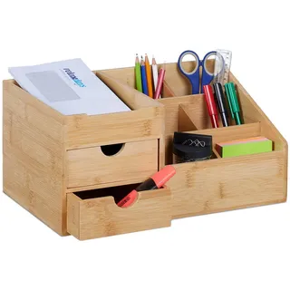 Relaxdays Schreibtisch-Organizer , Holz , 33x15.5x20.5 cm , Büromöbel, Schreibtische