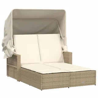 vidaXL Doppel-Sonnenliege 100 x 201 x 149 cm Beige