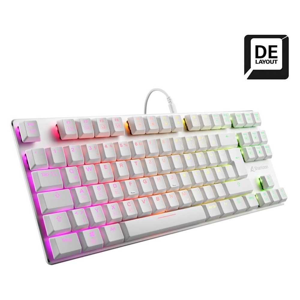 Bild von PureWriter TKL RGB weiß, Kailh Choc LOW PROFILE BLUE, USB, DE (4044951034253)