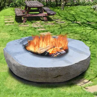 Stonox Basalt Feuerschale Tarux – Exklusives Design, robust & vielseitig, Outdoor, für Innen und Außen (100 cm)