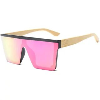 Long Keeper Übergroße Sonnenbrille Quadratisch für Herren Damen Vintage Sonnenbrille Eckig Verspiegelt Groß UV400-Schutz Mode Quadratisch Brille, 60MM