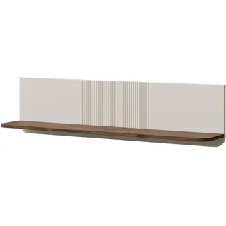 Feldmann-Wohnen Wandregal Marly Kaschmir / Walnuss 120 / 22 / 30 cm , Beige, Braun , Holz , Rechteckig , 120x30x22 cm , Wohnzimmer, Regale, Wandregale
