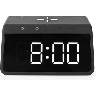 Nedis Wecker mit kabellosem Ladegerät - Schwarz