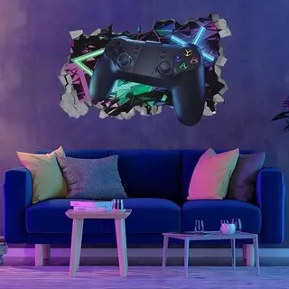 3D-Gamer-Wandtattoo – farbenfrohes Gamer-Poster – geeignet für ein Kinderzimmer