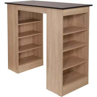 Bartisch Stehtisch Küchentisch Eiche Sägerau Schwarz Merle Respekta