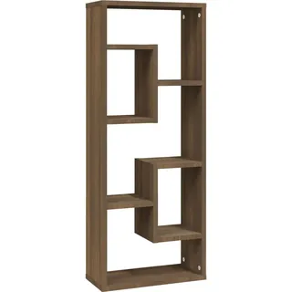 vidaXL Wandregal mit Reichlich Stauraum 36/16/90 cm aus Holzwerkstoff Braun Eichen-Optik Dekor , Dunkelbraun , Strukturbuche , Rechteckig , 36x90x16 cm , Wohnzimmer, Regale, Wandregale