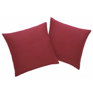 Dekokissen OTTO HOME "Parry Microfaser" Gr. 1, rot (bordeaux, unifarben), B:40cm L:40cm, Polyester, Dekokissen_Sitzkissen_Kissenhüllen, Dekokissen, 2-er Set, unifarben, Kissenhüllen ohne Füllung, mit Reißverschluss
