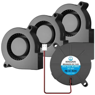 WINSINN 5015 Lüfter 24 V, 3D-Drucker 24 Volt Lüfter Gebläseturbine Turbo Doppelkugellager, bürstenlose Kühlung 50 mm x 15 mm 2PIN (4er Pack)
