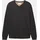 Basic Knit Pullover mit V-ausschnitt Schwarz/Grau Melange 2XL
