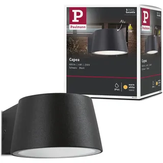 Paulmann Außenwandleuchte Aluminium 96x128mm IP44 6W 500lm 3000K schwarz