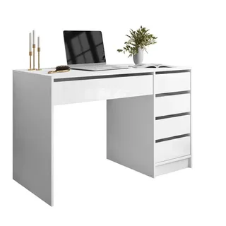 Lukmebel Schreibtisch MADA Weiß hochglanz