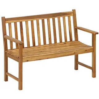 Dehner Gartenbank Mykonos, 2-Sitzer, ca. 120 x 89 x 61 cm, aus FSC® - zertifiziertem Akazienholz, braun