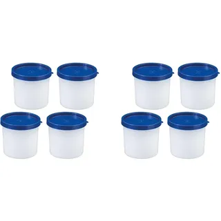 Westmark 4 Kräuter-/Gefrierdosen, inkl. Deckel, Füllvolumen: je 200 ml, stapelbar, Kunststoff, Trio, Farbe: Transparent/Blau, 25842270 (Packung mit 2)