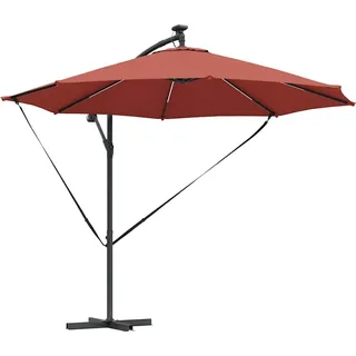 vidaXL Sonnenschirm 294 x 294 x 248 cm Polyester und Aluminium - Rot