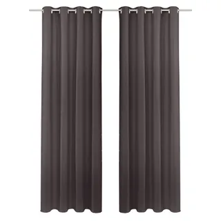 Vorhang OTTO HOME "SOLA" Gr. 5, grau (graphit), B:130cm H:265cm, Polyester, Polyester, Gardinen, Vorhang, blickdicht, Ösen-Aufhängung, wärmeabweisend,, 1er oder 2er Set