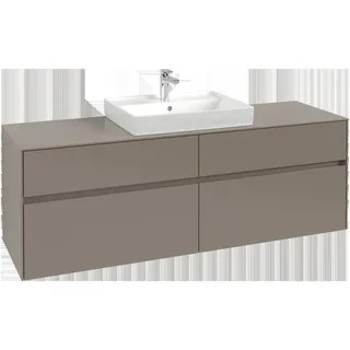 Villeroy & Boch Collaro Waschbeckenunterschrank, 4 Auszüge, Waschbecken mittig, 1600x548x500mm, C02500VQ, Farbe: Front/Korpus: Marine Blue, Griff: Volcano Black