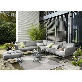 Diamond Garden Milos Lounge Ottomane Edelstahl/Rope inkl. Sitz & Rückenkissen