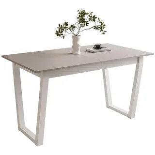 Lookway Esstisch Arton II ausziehbarer Tisch 140-195 cm für 6-8 Personen , Beige , Holzwerkstoff , Rechteckig,Rechteckig , 80x77x140 cm , Hergestellt in Europa , Esszimmer, Esstische