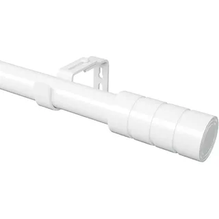 Vorhangstange Weiß Gardinenstange 300 cm Lang Vorhangstange Ausziehbar Gardinenstangen-Set für Schlafzimmer, Wohnzimmer(185-310cm, Ø25mm)