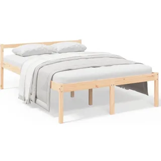 vidaXL Seniorenbett 140x190 cm Massivholz Kiefer - Braun