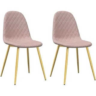 vidaXL Esszimmerstühle 2 Stk. Rosa Samt - Rosa