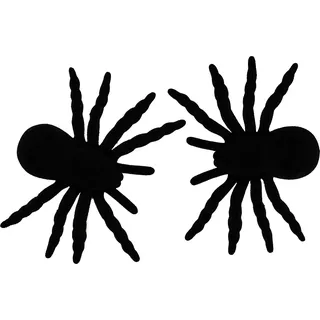 RAPPA Halloween Dekoration, 2er Set, 11 cm groß, aus schwarzem Kunststoff - Schwarz
