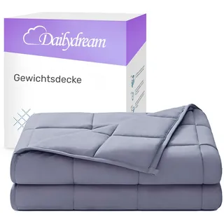DAILYDREAM Therapie Gewichtsdecke | 135x200 | 4,5 kg | Grau | aus 100% Baumwolle | mit Glasperlenfüllung | schwere Decke zum Schlafen | Weighted Blanket | Therapiedecke | Körpergewicht bis 52 kg