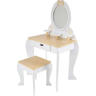 Jimmylee Schminktisch , Naturfarben, Weiß , Kunststoff, Holzwerkstoff , Kiefer , Uni , 8 mm , 1 Schublade(n) Schubladen , quadratisch , würfelförmig , 53x28.5x93 cm , RoHS, Ce , Schlafzimmer, Schminktische