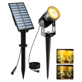 T-SUNUS Solar Gartenleuchte IP65 2 Helligkeitsmodi gelb