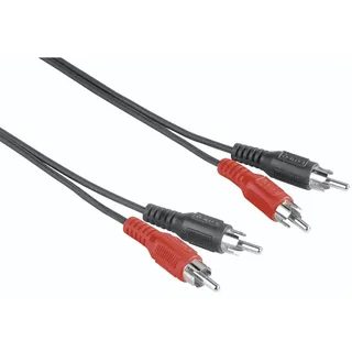 Hama Kabel 2x Cinch - 2xcinch (Verbindungskabel, Stereo, RCA, Korb, 2,5m, Audio) schwarz