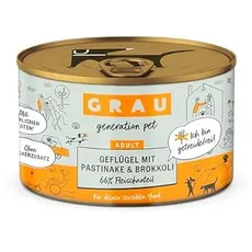 Grau – das Original – Nassfutter für Hunde - Geflügel mit Pastinake/Brokkoli, 1er Pack (1 x 200 g)