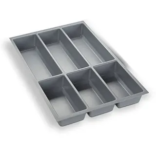 Orga-Box Besteckeinsatz III 473,5 x 294 mm silbergrau | für 40er Schublade z.B. Nobilia 08.2012 - 12.2024 Besteckkasten