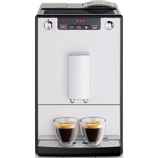 Melitta Solo & Milk - schlanker Kaffeevollautomat mit Milchaufschäumer, Kaffeemaschine mit abnehmbarem Wassertank, für z. B. Kaffee oder Cappuccino, silber