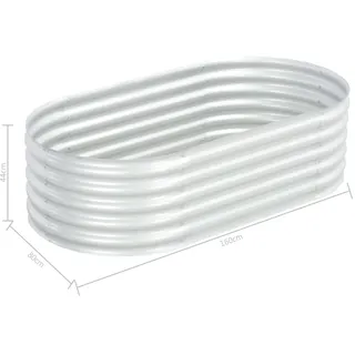 vidaXL Garten-Hochbeet 160 x 80 x 44 cm Silber