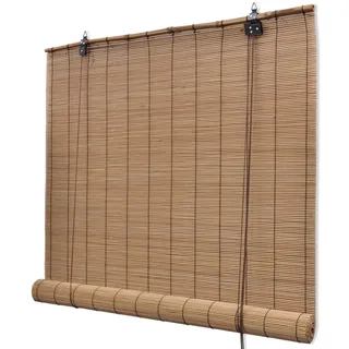 vidaXL Bambusrollo 100/160 cm Natur , Braun , Holz , Füllung: Bambus , Rechteckig , 100x160 cm , Heimtextilien, Vorhänge, Rollos